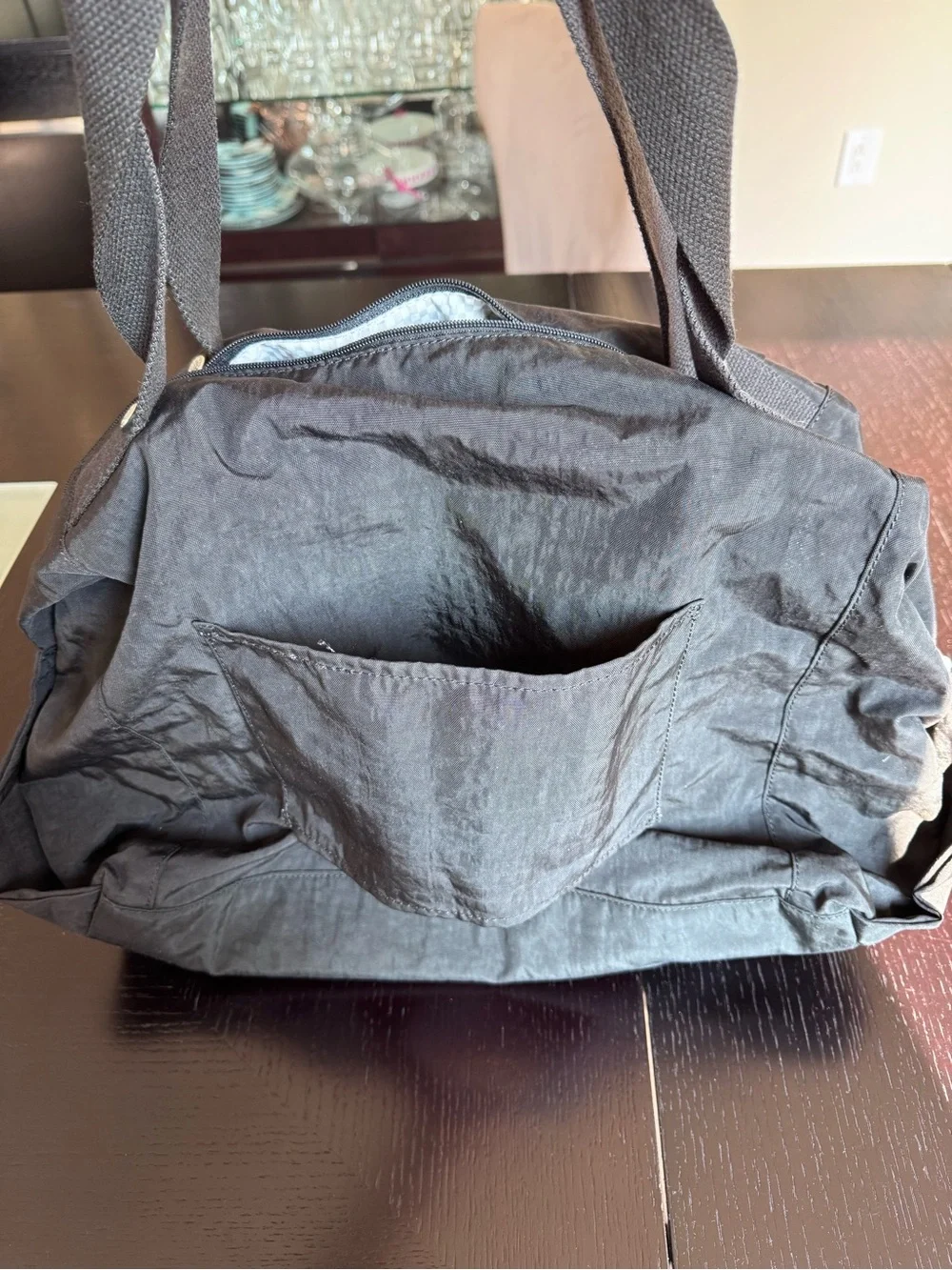 Kipling Black Tote Bag with Monkey Charm